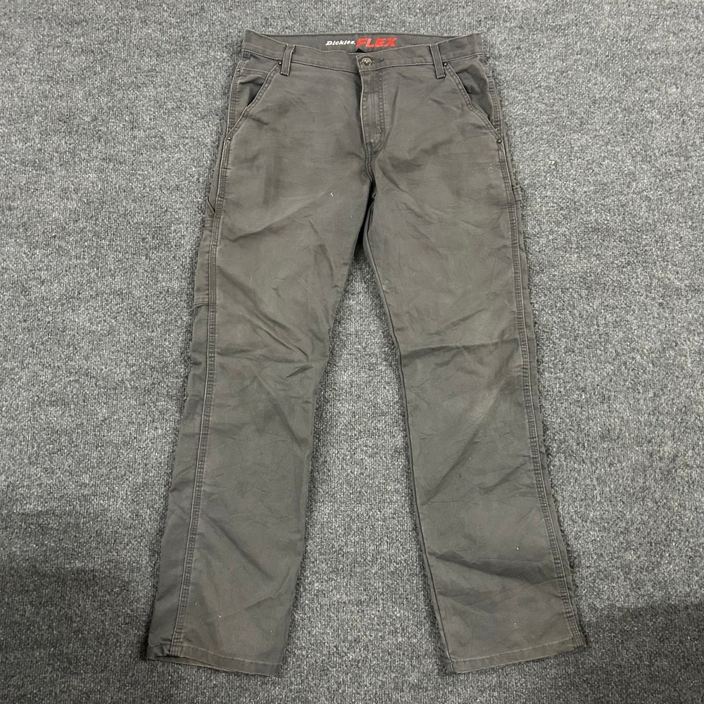 Dickies Pants Mens Size 32x32 Gray Flex Carpenter Straight Leg Workwear Utility
